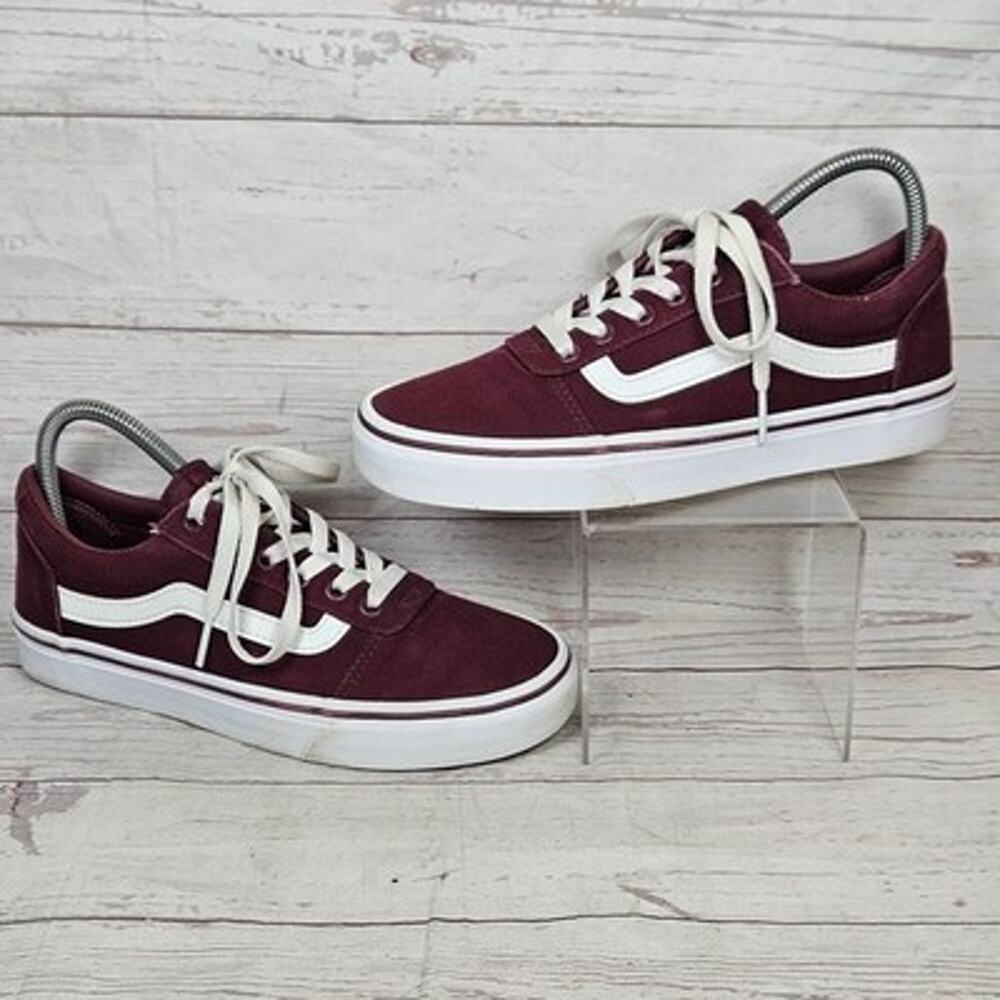 Vans Athletic Shoes Women's Burgundy White US 7 Ward Skate Canvas Low Top